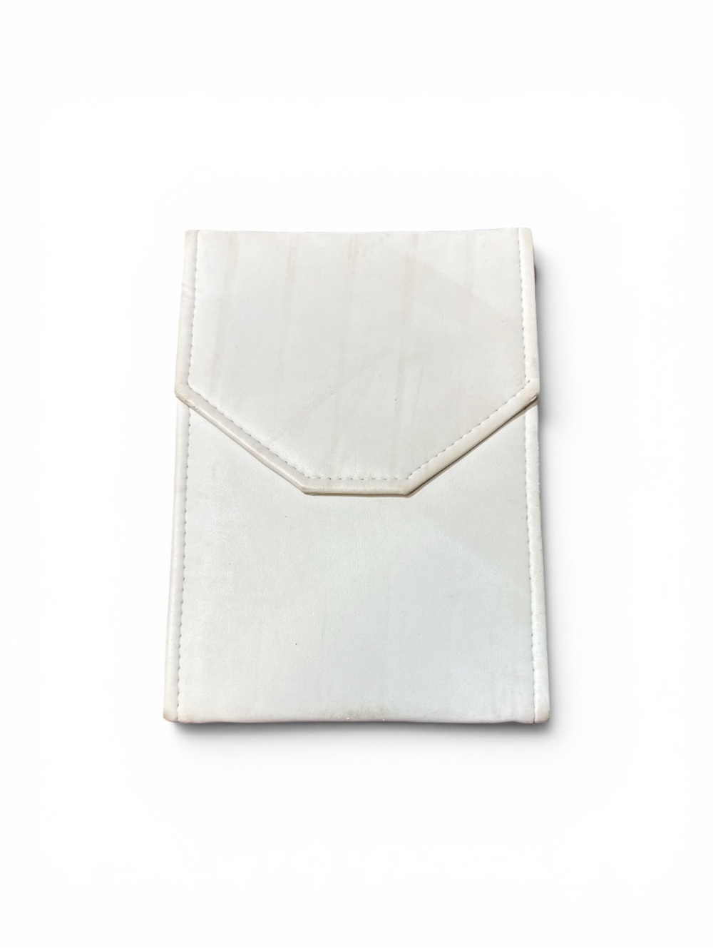 Vintage 1960s White Leather Kartens Jewelers Necklace Jewelry Travel Pouch